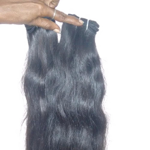 Cabello humano natural sin procesar Waft.Temple Cabello humano Waft de India. Máquina de doble trama tejido de cabello humano indio - Product Image 1