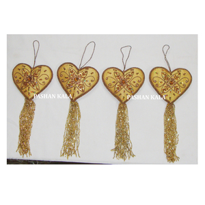Dernière nouvelle production pour le travail d'art indien Fournitures de décoration de Noël Conception unique et travail d'ornement suspendu en forme de coeur - Product Image 1