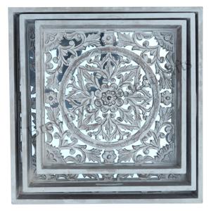 Plateau de décoration en bois sculpté à la main Plateau de service en bois personnalisé Lot de 3 pour l'hôtel et le restaurant Fourniture de service et de décoration - Product Image 3