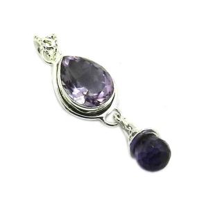 Hermosa amatista piedra preciosa brillante 925 colgante de plata joyería de moda joyería fina colgantes y dijes - Product Image 1
