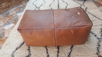 Poufs modernes en cuir véritable pour salon, tabourets et ottomanes pour la maison