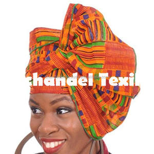 Kente Beautiful Headwraps Turban Wax Print Head Wrap Ankara Headband African Wax Print Headband Ladies Scarf Cotton Fashion - Product Image 4