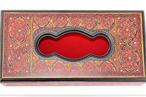 Laca Work Fancy caja de pañuelos de madera, caja de madera caja de pañuelos hecha a mano personalizada de Pakistán, soporte de pañuelos de madera colorido - Product Image 2