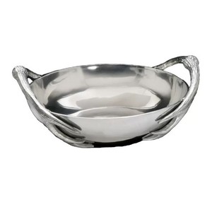 Bois de cerf en métal aluminium forme ronde Bol à polir brillant servant des fruits Snacks Bol décoratif moderne pour la maison - Product Image 1