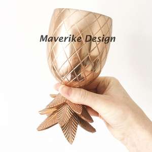 Taza de copa de piña de cobre, vaso de barra de acero inoxidable, vasos de Metal para suministros de café y Cóctel centrados en fiestas - Product Image 2