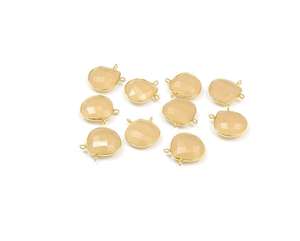 925 plata esterlina melocotón piedra lunar piedra preciosa facetado bisel conector chapado en oro corazón joyería hacer hallazgos - Product Image 1