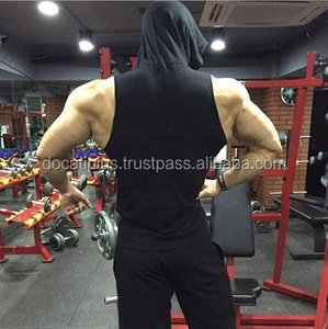 Camiseta sin mangas personalizada OEM con corte profundo y bordes sin rematar para gimnasio - Product Image 4