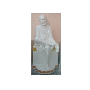 Pure White Marble Lord Sai Baba Statue - Product Image 1