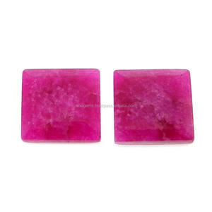 แท็บเล็ตทรงสี่เหลี่ยมขนาด12X12มม. 5.75พลอยสีชมพูหลวมสำหรับทำเครื่องประดับ - Product Image 2