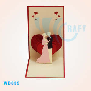 Cartes en papier découpées en 3D faites à la main par Viet-craft, carte pop-up de mariage faite à la main - Product Image 1