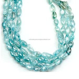 En gros naturel polie aigue-marine perle - Product Image 3