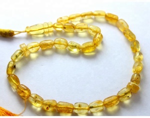 ธรรมชาติสีเหลืองโปแลนด์สีเหลืองอำพันรูปไข่ลูกปัดพลอยราคาขายส่ง - Product Image 2