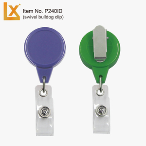 Supporto per <span class=keywords><strong>Badge</strong></span> retrattile Diam rotondo da 32 mm <span class=keywords><strong>con</strong></span> <span class=keywords><strong>Clip</strong></span> Bulldog girevole, ID Strap-incavo 26 mm - Product Image 1