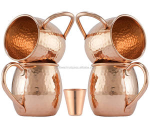 Taza de mula de Moscú para beber martillado de cobre puro, paquete de 2 piezas - Product Image 2
