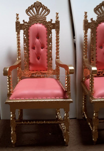 Sillas de comedor talladas en madera de caoba con mechones reales de corona antigua Jepara Indonesia muebles para el hogar para sala de estar - Product Image 4