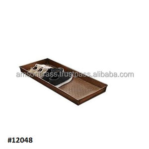Indoor and Outdoor Home <b>Decor</b> Boot & <b>Shoe</b> Tray Antique Copper Good Direction Boot Tray Home Clean & Neat Metal Boot Tray - Product Image 1