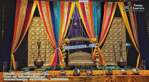 Decoración de Escenario para Noche de Mehndi de Boda Punjabi, Decoración de Escenario para Boda India, Decoración de Escenario para Recepción de Matrimonio, Decoración de Eventos en el Reino Unido - Product Image 4