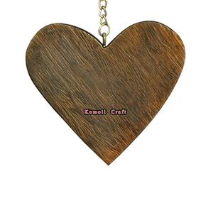 1 pièce d'ornements en forme de cœur en bois poli, pour noël, peinture des ornements vierges - Product Image 1