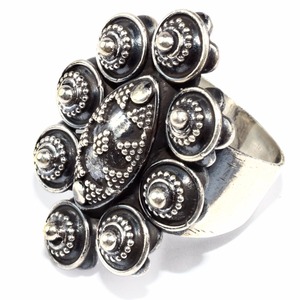 Bagues en argent Sterling 925 oxydé en forme de fleur réelle, vente en gros, bijoux en argent 925 - Product Image 3