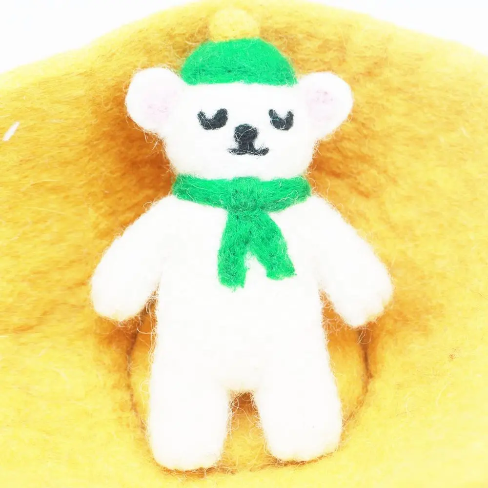 Christmas Polar Bear Hot Selling New Design-2019 Wool Felted Purely Hand-felted Product by Nepalese Artisan Eco-friendly NZ Wool