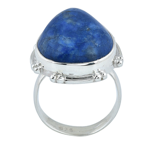 ลูกแพร์ Lapis Lazuli หินอัญมณี925เงินแท้แหวนดีไซน์คลาสสิกแหวนแฟชั่นสำหรับทุกเพศผลิตโดย CDP - Product Image 1
