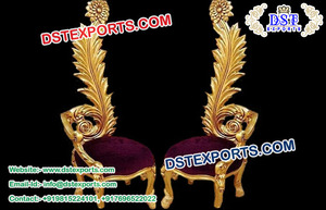 Chaises de mariage grand format pour la mariée et le marié, ensembles de chaises de mariage, mobilier de scène de mariage indien - Product Image 3