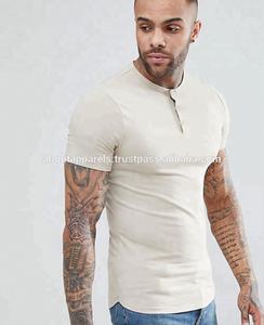 Oem En Vrac En Gros pas cher personnalisé 95 coton 5 élasthanne t-shirt Hip hop longline t-shirt, pas cher en vrac hommes t-shirt à ourlet incurvé - Product Image 3