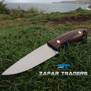 Nuevo D2 Full Tang hecho a mano Bushcraft cuchillo mango de madera rosa con Funda de cuero Razer Sharpness ZR180 - Product Image 1