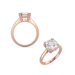 Anillo de diamantes de oro rosa de 18kt de calidad superior Joyería elegante y lujosa - Product Image 1