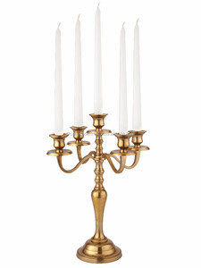 Candelabro Alto de Lujo de Aluminio Color Dorado TLT, Centro de Mesa para Bodas, Portavelas sin Electricidad - Product Image 2