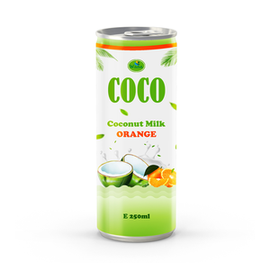 Lata de 250ml de bebida de leche de coco esterilizada NFC con sabor a Chocolate, puré de Color Natural, refresco, certificado Halal - Product Image 5