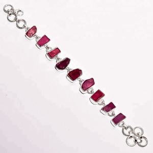 Bracelet de pierres précieuses en argent sterling 925 pour femmes, bracelet en argent sterling 925 avec pierres précieuses de tourmaline rose naturelle, bijoux 925 - Product Image 3