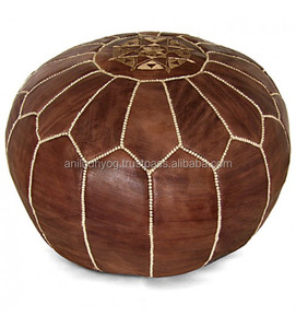 Traditionnel vintage Pouf en cuir Marocain - Product Image 1