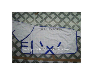 HAL Summer Confort et durabilité Tapis de cheval bleu en coton avec doublure en nylon pour chevaux - Product Image 1