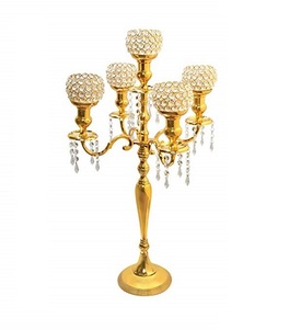 Candélabre en métal à 5 bras pour décoration de maison et de bureau de pièce maîtresse de mariage et de Noël - Product Image 6