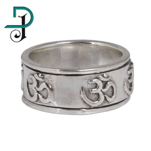 Hot Sale Unisex 925 Sterling Silver Om <b>Spinner</b> <b>Ring</b> Polished with Pearl As Main Stone Wedding Engagement Anniversary Party Gift - Product Image 1