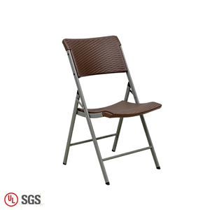 Silla marrón plegable de plástico de diseño moderno para fiestas, sillas plegables de ratán para patio al aire libre para eventos - Product Image 1