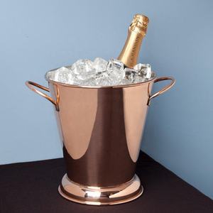 Seau à glace à champagne en cuivre nouvellement conçu seau à crème glacée en cuivre pur refroidisseur de vin martelé fini seau haut tendance - Product Image 2