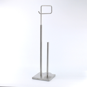 Porte-papier hygiénique d'hôtel avec tasse en métal de finition d'acier inoxydable et pièce de rechange conçue avec la base en poly debout - Product Image 5