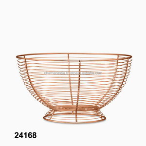 Cesta de cocina chapada en cobre, cesta de fruta de metal de hierro forjado, cesta de utensilios de cocina, cesta multiusos - Product Image 1