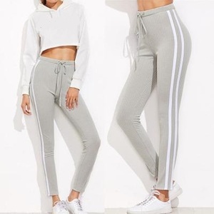 กางเกง Jogger ผ้าคอตตอนนิ่มของผู้หญิง,กางเกงวอร์มแฟชั่นมีกระเป๋ากางเกงแบบมีเชือกรูด - Product Image 5