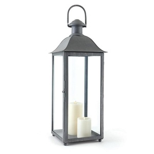 Lanterne en métal noir à vendre conteneur de bougie de luxe en métal de verre décoratif de mariage de table d'intérieur et d'extérieur - Product Image 3