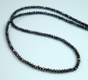 2-4MM EXCELENTE CALIDAD AAA cuentas de diamantes negros facetados collar longitud 18-22 pulgadas trabajo personalizado - Product Image 1