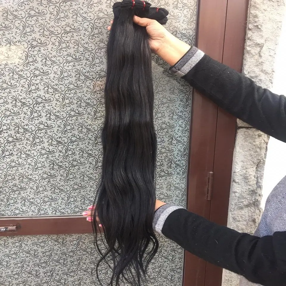 Capelli grezzi non trattati singolo donatore tempio indiano capelli umani lisci ricci ondulati trama dei capelli umani disponibili a prezzi all'ingrosso