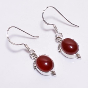 Oval Shape Red <b>Onyx</b> <b>Earrings</b> Wholesale Fine Jewelry 925 Sterling Silver Wholesale <b>Earrings</b> Suppliers - Product Image 1
