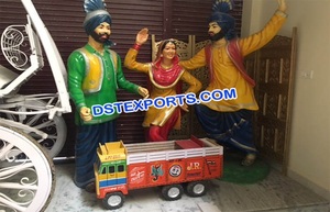 Estatua de la Cultura Punjabi Sonhi Mahiwal, Estatuas Pequeñas de Fibra de Bhangra Punjabi, Estatua Tradicional de la Cultura Punjabi de Bhangra, EE. UU., Reino Unido - Product Image 4