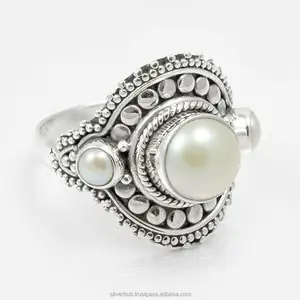 Cincin Perhiasan Buatan Tangan Mutiara Viva Perak Murni 925 Unik