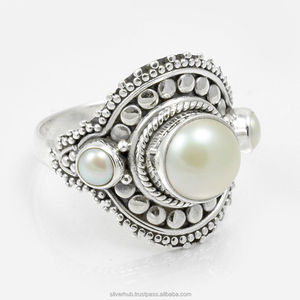 Única nueva llegada 925 plata esterlina Viva perla anillo hecho a mano joyería de piedras preciosas anillo de regalo Vintage para ella en precio a granel OEM ODM - Product Image 1