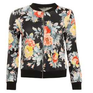 Floral Printed Design <b>Plus</b> <b>Size</b> Women's Padded Bomber <b>Jacket</b> Winter Satin <b>Waterproof</b> Wholesale - Product Image 1