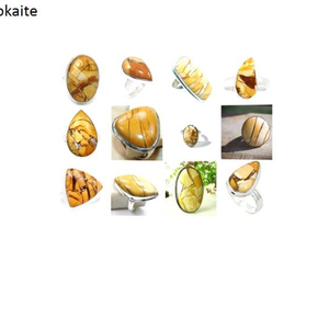 Brecciated mookaite anillo ovalado redondo pera cuadrado rectángulo piedra preciosa natural cabujón de piedra 925 plata esterlina - Product Image 1